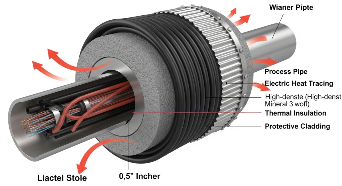 Winterization pipe insulation and heat tracing diagram